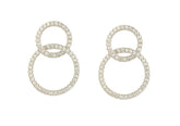 Classy Design Interlink Circles 925 Sterling Silver Earrings studded with CZ